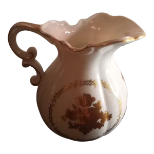 1970s Oriental Gilded Ceramic Pitcher