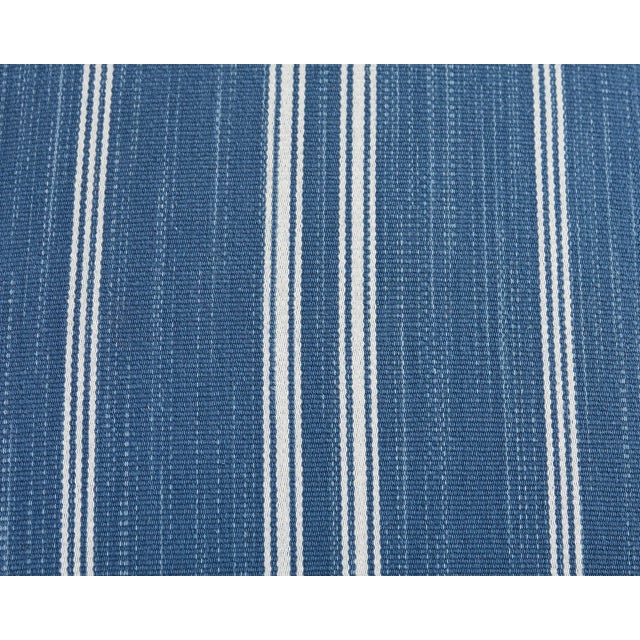 Ralph Lauren 'Florence' Storage Ottoman in Striped Blue Upholstery For Sale - Image 10 of 18