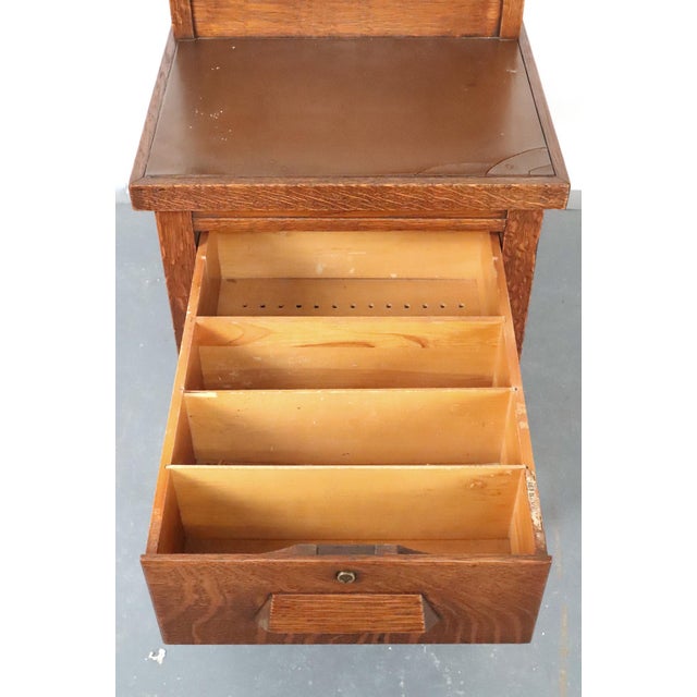 Antique the McCaskey Register Co. Quarter Sawn Oak File Cabinet For Sale - Image 9 of 16