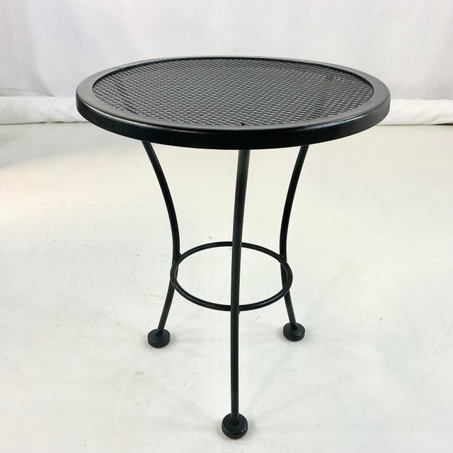 Mid 20th Century Mid-Century Boho Chic Atomic Mesh Patio Side Table, Woodard Attributed For Sale - Image 5 of 10