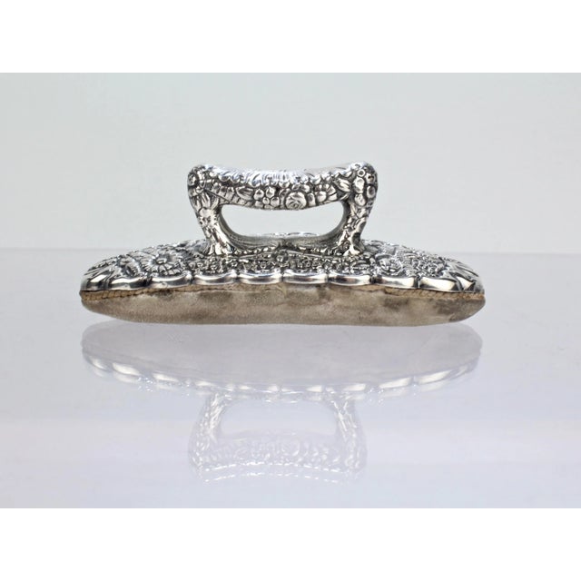 Antique Tiffany & Co Sterling Silver Floral Repousse Nail Buffer For Sale In Philadelphia - Image 6 of 11