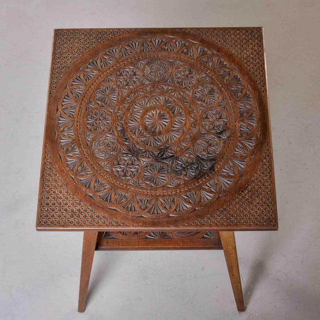 Chip-Carved Two-Tier Occasional Table, Circa 1910s For Sale - Image 11 of 11