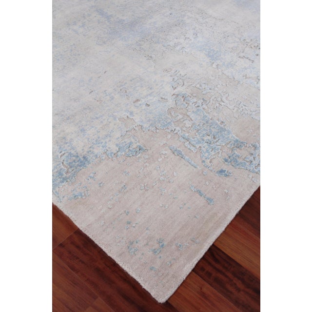 Wood Bruges Beige/Green Hand loom Bamboo/Silk Area Rug - 8'x10' For Sale - Image 7 of 8