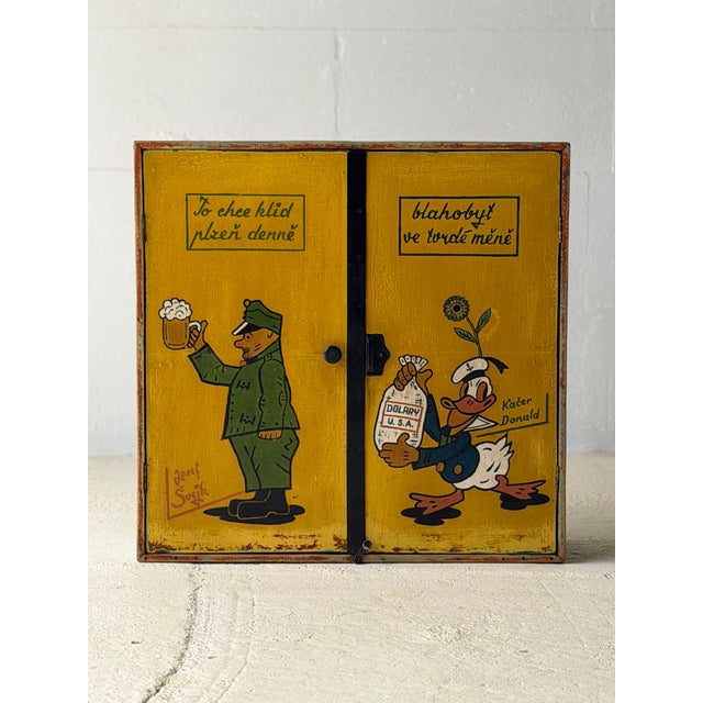 Mid-Century Hand-Painted Cabinet, Former Czechoslovakia, 1970s For Sale - Image 13 of 18