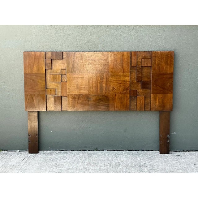 Designed and manufactured by Lane Furniture during the mid-20th century, this iconic "Mosaics" collection queen headboard...
