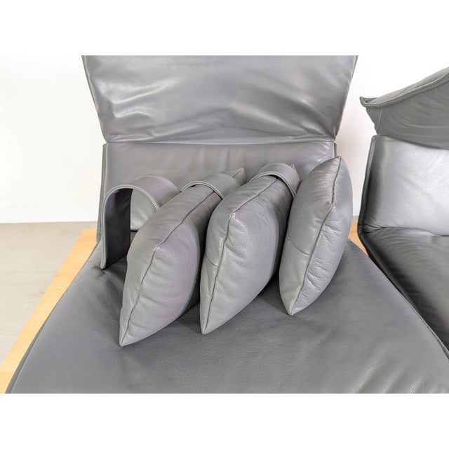 Free Motion Edit 2 Sofa in Leather and Oak from Koinor, Set of 2 For Sale - Image 13 of 18