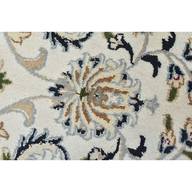 Fine Nain Rug 7’10” X 10’2” Ivory Wool Traditional Hand-Knotted Carpet For Sale - Image 11 of 15