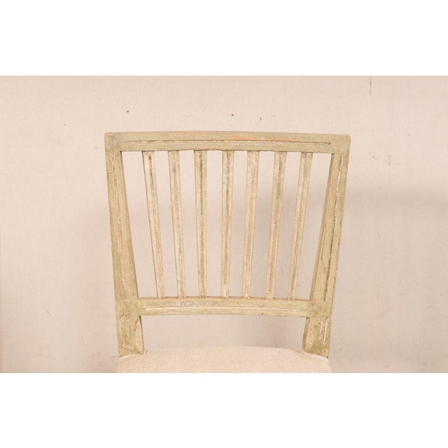 19th Century Swedish Gustavian Chairs with New Linen Seats - Set of 2 For Sale - Image 9 of 11