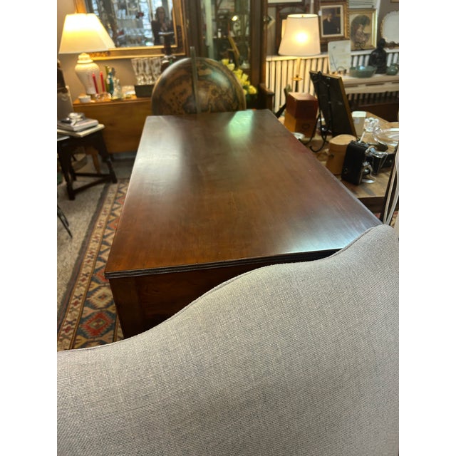 1930s Antique 4 Drawer Sheraton Style Mahogany Chest of Drawers For Sale - Image 5 of 12