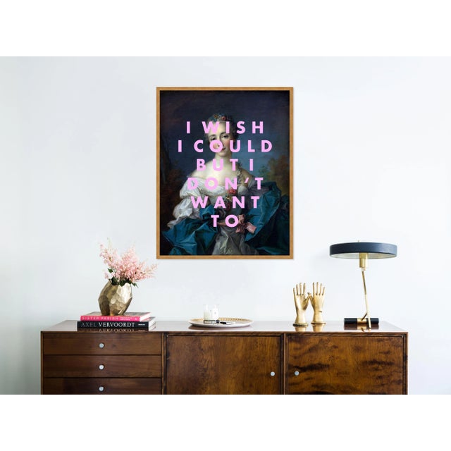 Contemporary I Wish I Could by Lara Fowler in Gold Framed Paper, Medium Art Print For Sale - Image 3 of 4
