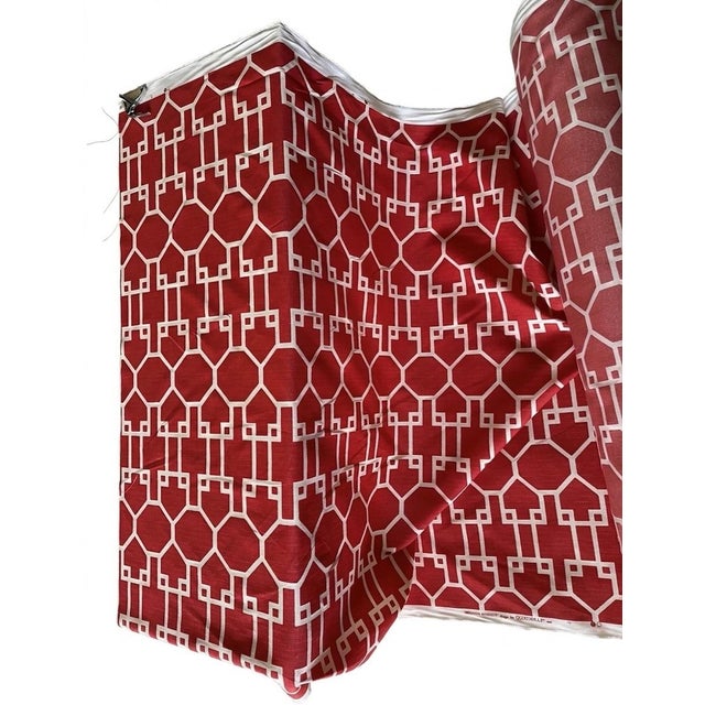 Textile Quadrille Red Brighton Reverse 300426f Fabric Gorgeous 1 Yard For Sale - Image 7 of 9