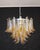 Murano Italian glass chandelier. Fantastic chandelier with 53 fantastic glass petals (clear with amber spot), nickel-...