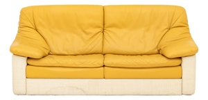 Italian Gyform Two-Tone Leather Upholstered Sofa