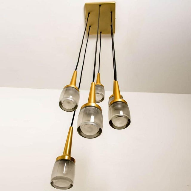 1970s Brass and Glass Cascade Fixture attributed to Staff, 1969 For Sale - Image 5 of 18