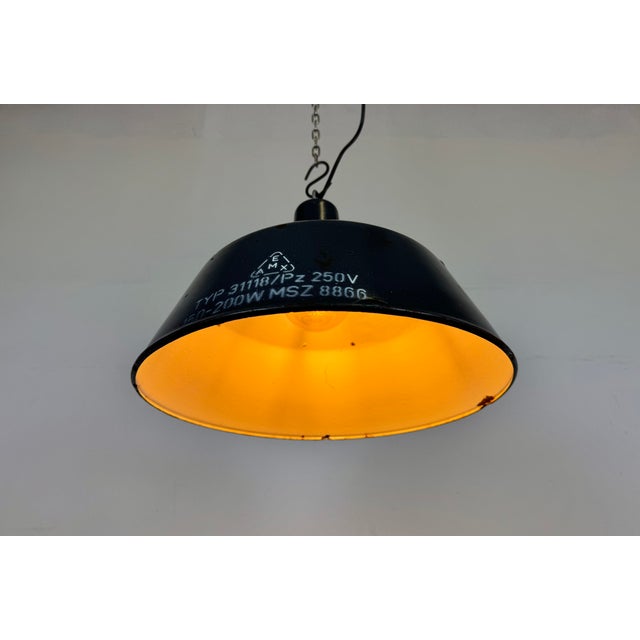 Industrial Dark Blue Enamel Pendant Lamp from Emax, 1960s For Sale - Image 15 of 17