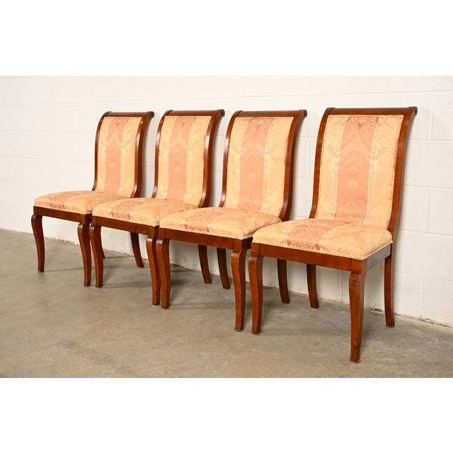 Baker Furniture Style Regency Carved Mahogany Dining Chairs, Set of Four For Sale - Image 13 of 13
