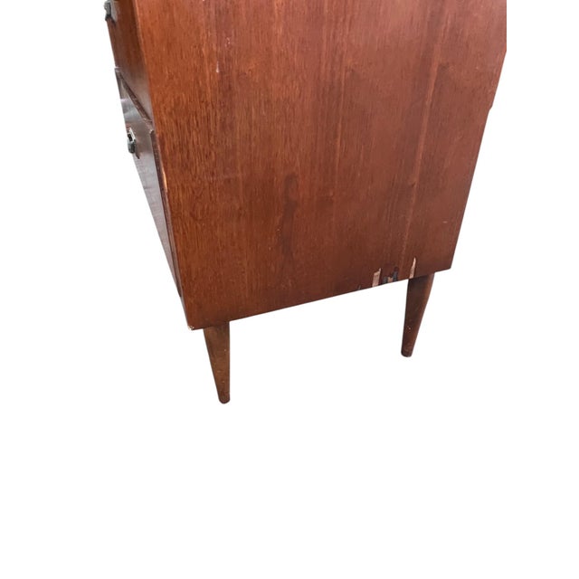 Mid Century Modern Diamond Geometric Design Highboy Dresser Chest For Sale - Image 10 of 14