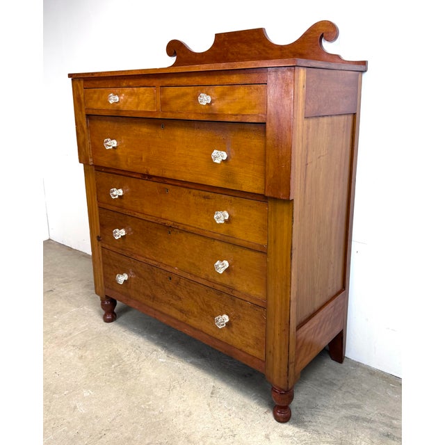 Mid 19th Century Mid 19th Century Cherry American Empire / Sheraton Chest of Drawers For Sale - Image 5 of 12