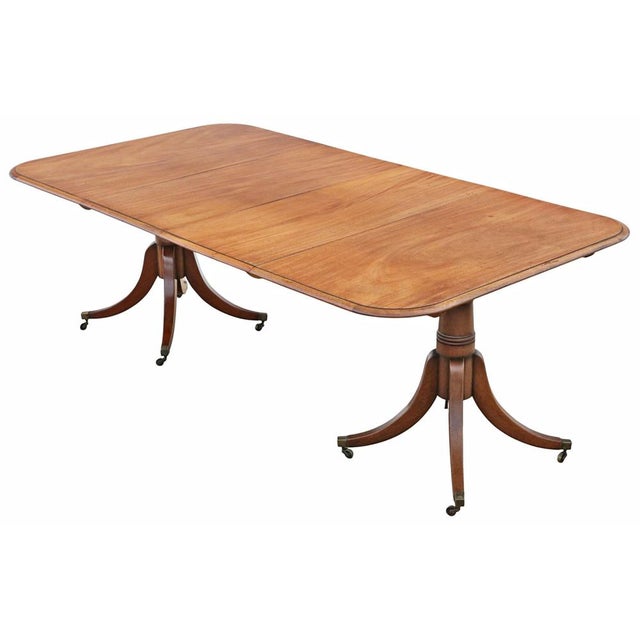 Antique 19th Century Twin Pedestal Extending Dining Table For Sale - Image 12 of 12