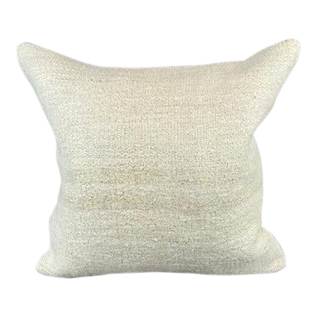 20 x 20 Hemp Pillow Turkish Cushion Natural Grayish White Pillow Cushion Cover For Sale