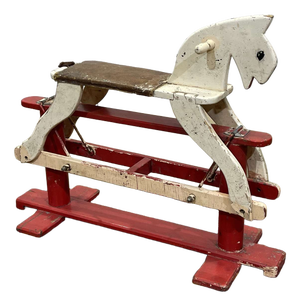 English Wooden Rocking Horse, 1950s