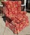 1990s Georgian Style Clarence House Kanji Red Cut Velvet Wingback Chair For Sale - Image 5 of 10