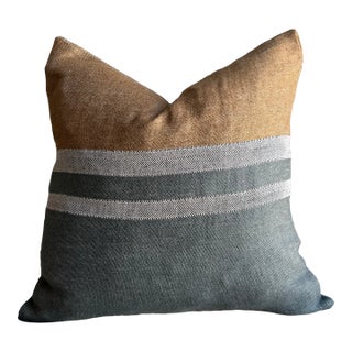 Belgian Linen Aloutte Pillow With Stripes Includes Down Feather Insert For Sale