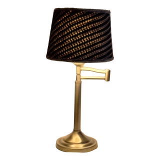 Vintage Swivel Table Lamp with Brass-Colored Metal Frame and Fabric Shade from Lamplove, 1990s For Sale