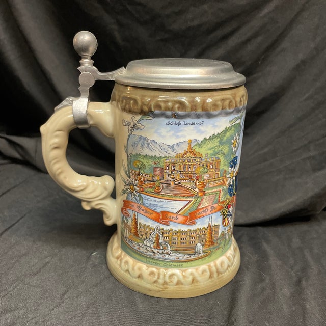 Traditional A Vintage German Beer Stein Commemorating King Ludwig II of Bavaria For Sale - Image 3 of 8