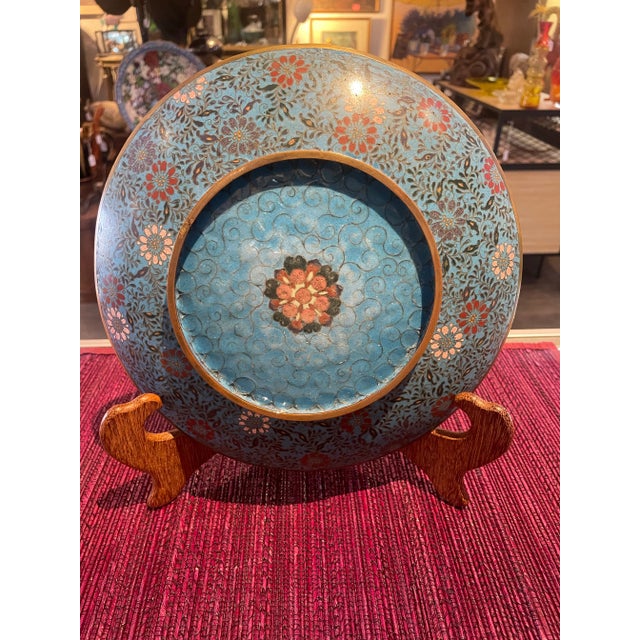 Early 19th Century Japanese Fine Cloisonné Enamel Charger, Lotus Mark For Sale In Phoenix - Image 6 of 11