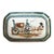 Hand Painted Embossed Horse and Carriage Porcelain Tray For Sale