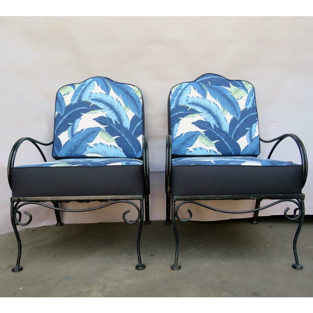 Wrought Iron Patio Arm Chairs, a Pair Chairish