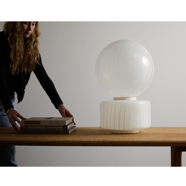 Gino Vistosi / Murano 1950s Sculptural Striped Murano Glass Lamp by Vistosi For Sale - Image 4 of 7