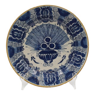 Circa 1750 P. VandertStrom's Pottery De Vergulde Blompot Delft Fruit Bowl For Sale