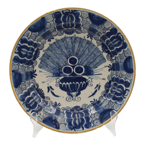 Circa 1750 P. VandertStrom's Pottery De Vergulde Blompot Delft Fruit Bowl
