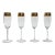 Vintage Champagne Glasses With 22k Gold Greek Key Rims, Set of 4 For Sale