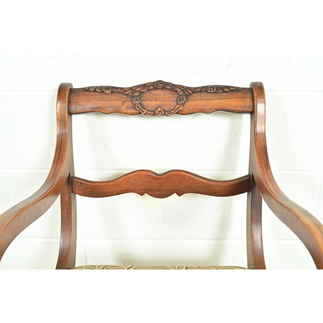 Wood Kindel Furniture Style Regency Carved Solid Mahogany Dining Chairs, Set of Six For Sale - Image 7 of 15
