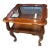 1980s Pennsylvania House Cherry Ball and Clawfoot Glass Top Side Table For Sale