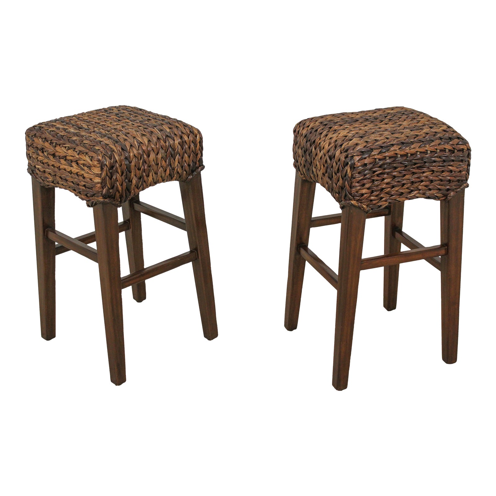 Pair Modern Rush Seat Counter Bar Stools Chairish
