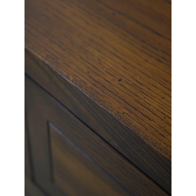 Henredon Campaign Style Oak 2 Over 2 Drawer Chest For Sale - Image 14 of 18