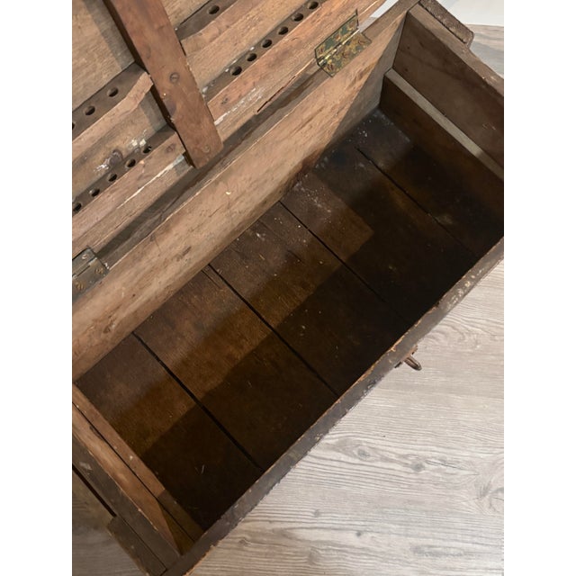 Mid 19th Century Antique C. 1870 British Military Campaign Arms Chest — Stenciled Halifax Transit For Sale - Image 5 of 9