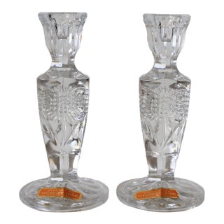 Vintage Italian Crystal Taper Candle Holders For Sale