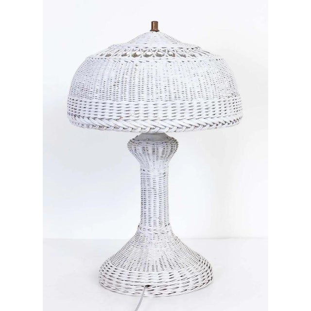 Antique Wicker Lamp For Sale - Image 4 of 7