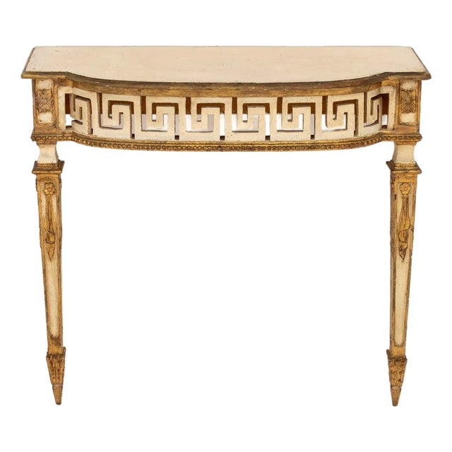 Late 20th Century Italian Neoclassical Style Painted Console Table` For Sale