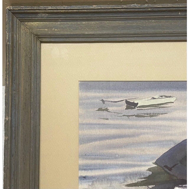 Impressionist Vintage Carl Schmalz Jr Maine Boat Harbor Modernist Painting - Bowdoin & Amherst For Sale - Image 3 of 12