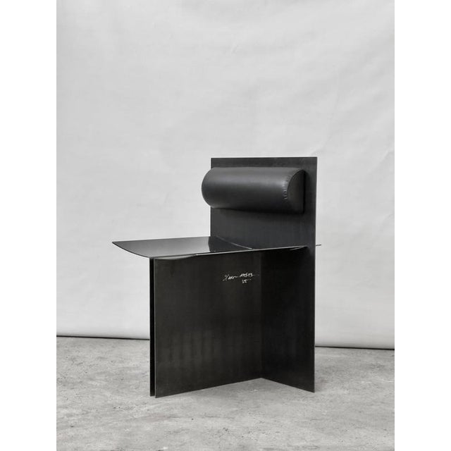 Axis Chair in Blended Iron & Italian Leather by D´ARK Atelier For Sale - Image 12 of 14