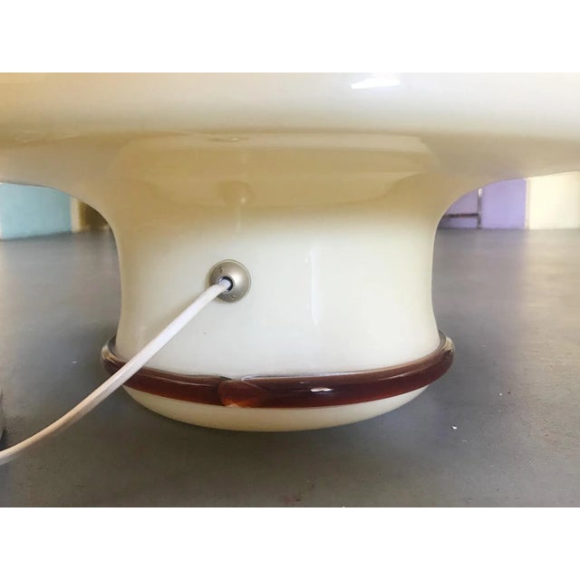 1960s Vintage Table Lamp W/ Cream Murano Glass & Original Label Designed by De Majo, 1960s For Sale - Image 5 of 6