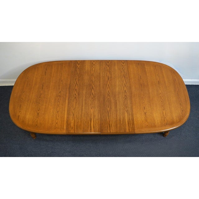 Late 20th Century Thomasville Furniture Homecoming Collection Solid Oak Rustic Country Style 96" Dining Table 43821-762 For Sale - Image 5 of 13