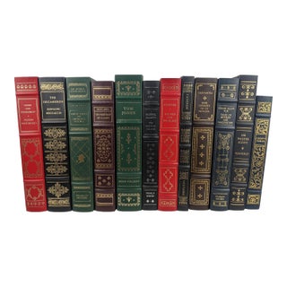 12-Book Franklin Library & Franklin Mystery Decorative Collection – Red, Green, Blue & Gold For Sale