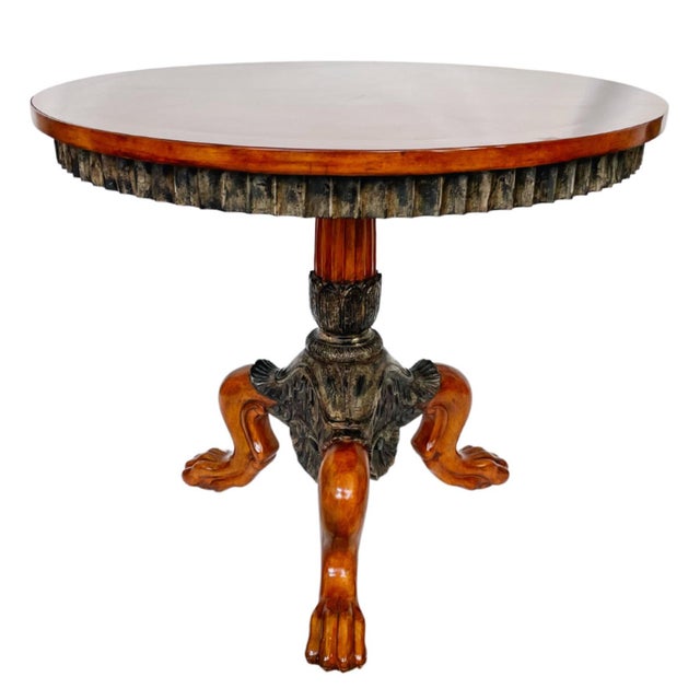 French Late 20th Century French Regency Claw Feet Gueridon Center Table by Charles Pollock for William Switzer For Sale - Image 3 of 11